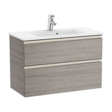 Mueble de Baño Compacto con Lavabo y 2 Cajones Unik de 80 cm Colección The Gap Roble Roca