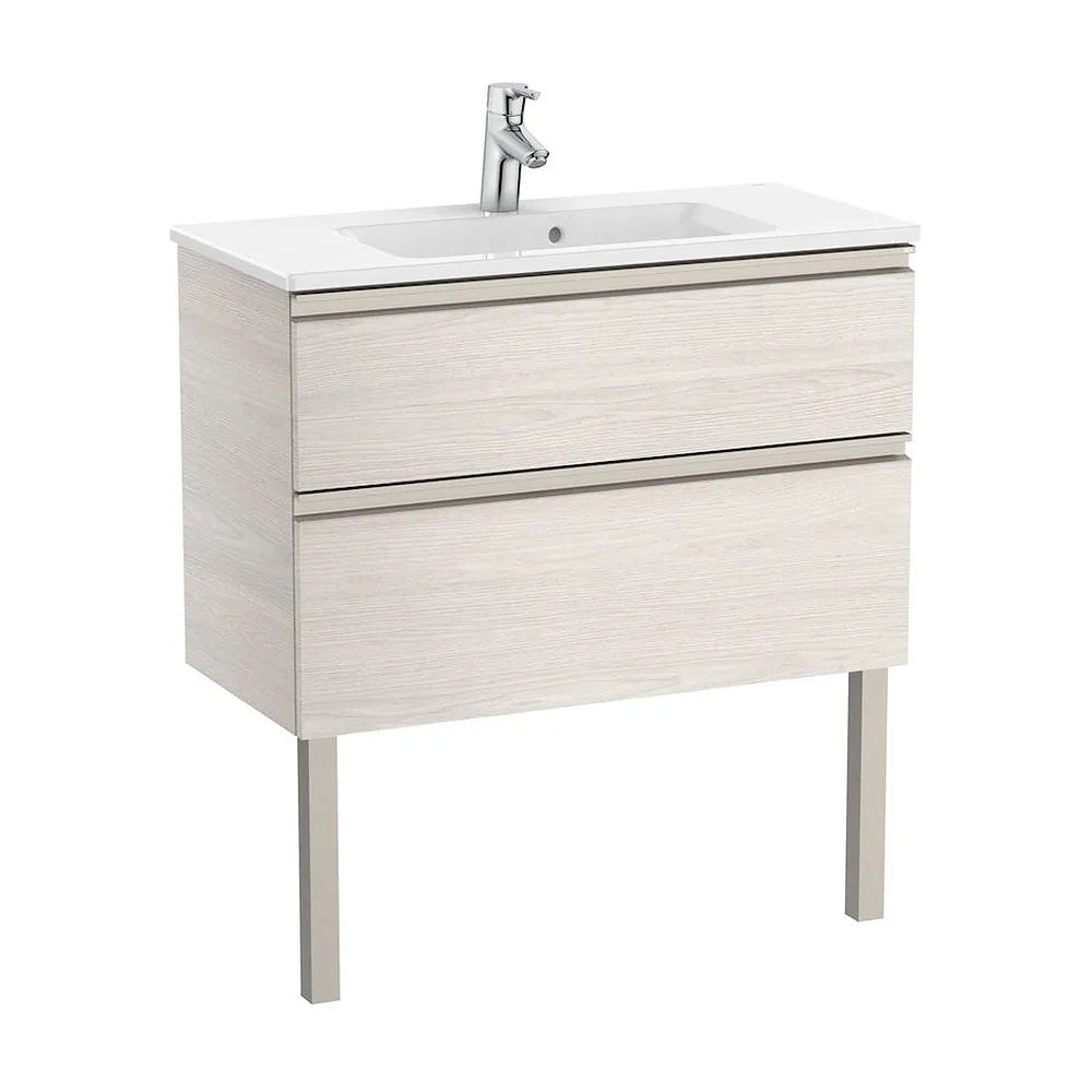 Mueble de baño compacto con lavabo y 2 cajones de 80 cm de ancho color fresno Unik The Gap Roca - Vista 2