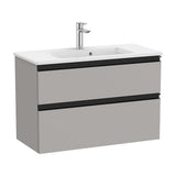 Móvel de Casa de Banho Compacto Com Lavatório E 2 Gavetas de Cor Cinzento Mate Unik The Gap 80 cm Roca
