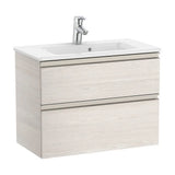 Bathroom Vanity Unit Compacto with Basin and 2 Drawers Unik de 70 cm Colección The Gap Fresno Roca