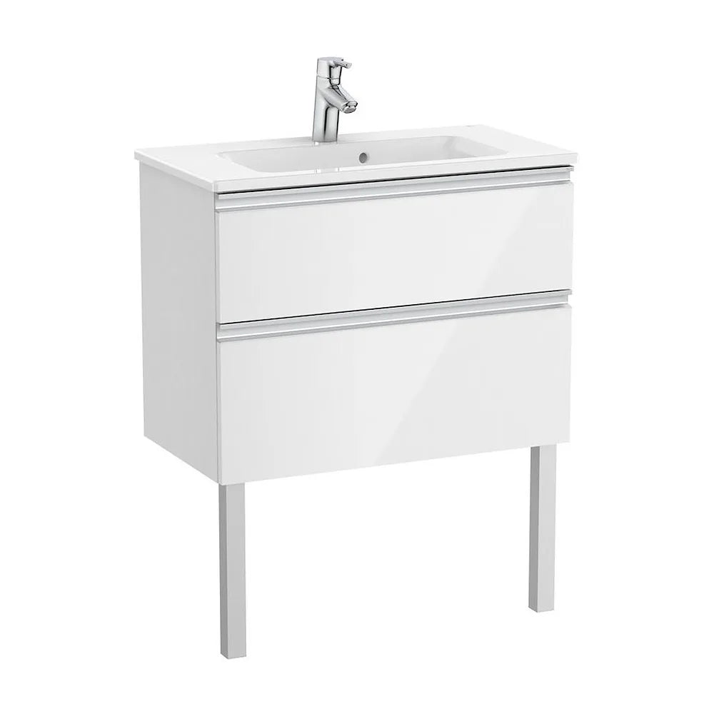 Mueble de baño compacto con lavabo y 2 cajones de 70 cm de ancho color blanco brillo Unik The Gap Roca - Vista 2