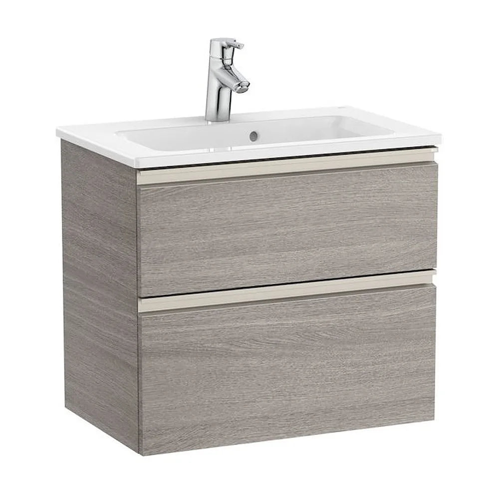 Mueble de Baño Compacto con Lavabo y 2 Cajones Unik de 60 cm Colección The Gap Roble Roca - Vista 1
