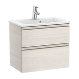 Meuble de Salle de Bains Compact Avec Plan Vasque Et 2 Tiroirs Couleur Frêne Unik The Gap 60 cm Roca