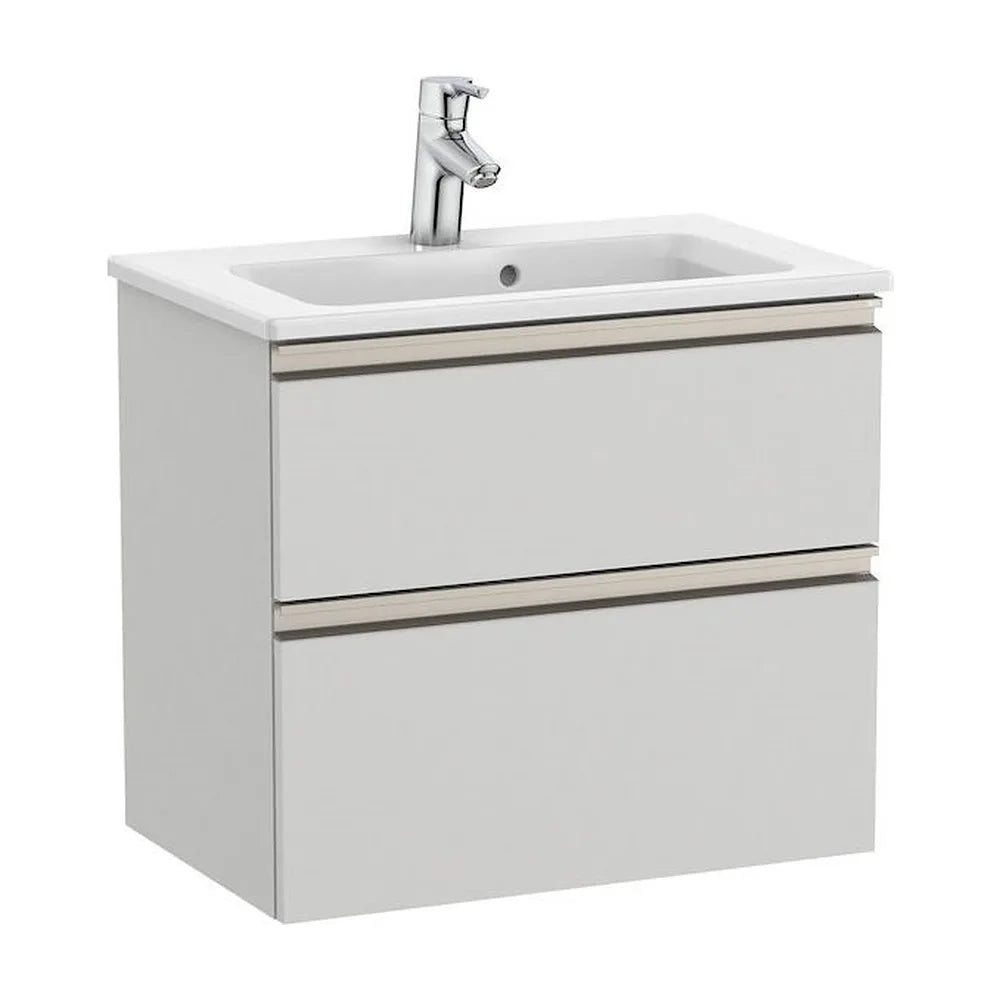 Mueble de Baño Compacto con Lavabo y 2 Cajones Color Gris Ártico Unik de 60 cm Colección The Gap Roca - Vista 1