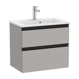 Mueble de baño compacto con lavabo y 2 cajones de 60 cm de ancho color gris mate Unik The Gap Roca