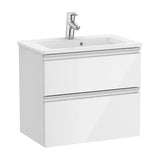 Mueble de baño compacto con lavabo y 2 cajones de 60 cm de ancho color blanco brillo Unik The Gap Roca