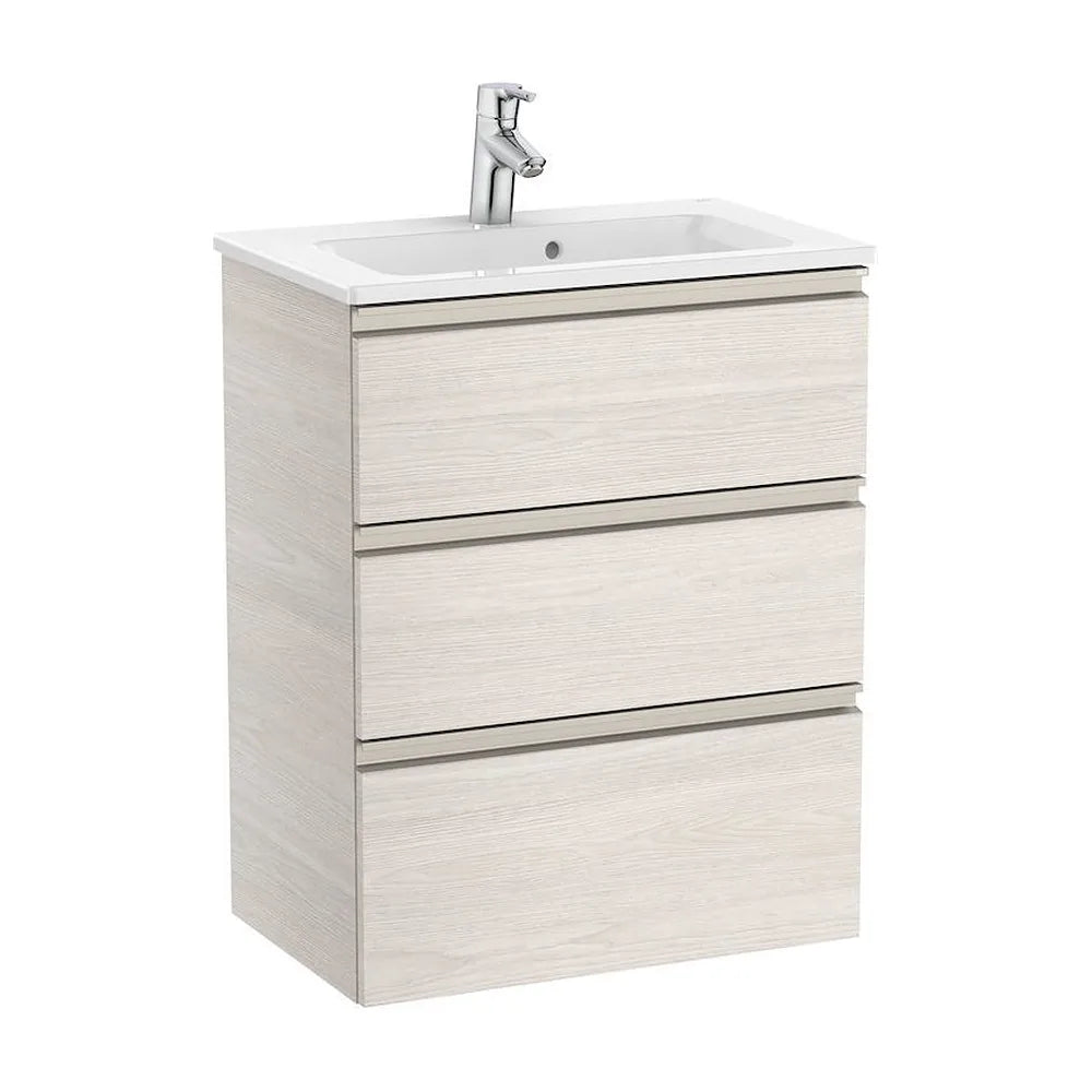 Mueble de Baño Compacto con Lavabo y 3 Cajones Unik de 60 cm Colección The Gap Fresno Roca - Vista 1