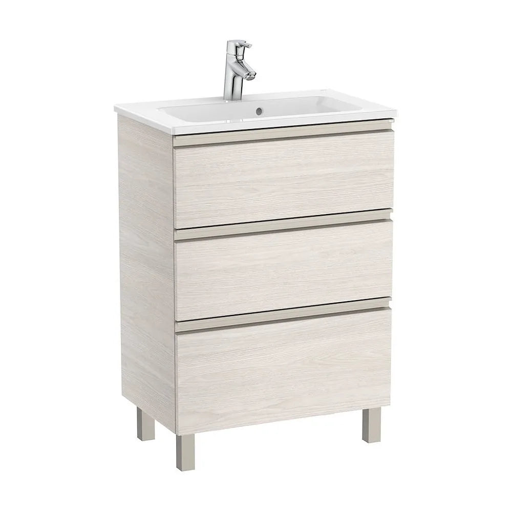Mueble de Baño Compacto con Lavabo y 3 Cajones Unik de 60 cm Colección The Gap Fresno Roca - Vista 2
