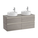 Bathroom Vanity Unit para Lavabo Doble de 4 Cajones de 120 cm Colección The Gap Roble Roca