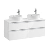 Bathroom Cabinet for Double Countertop Washbasin with 4 Drawers 120 cm The Gap Collection Gloss White Roca