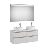 Bathroom Vanity Unit with Basin Doble con 4 Cajones con Espejo Led en Gris Ártico de 120 cm Colección The Gap Roca