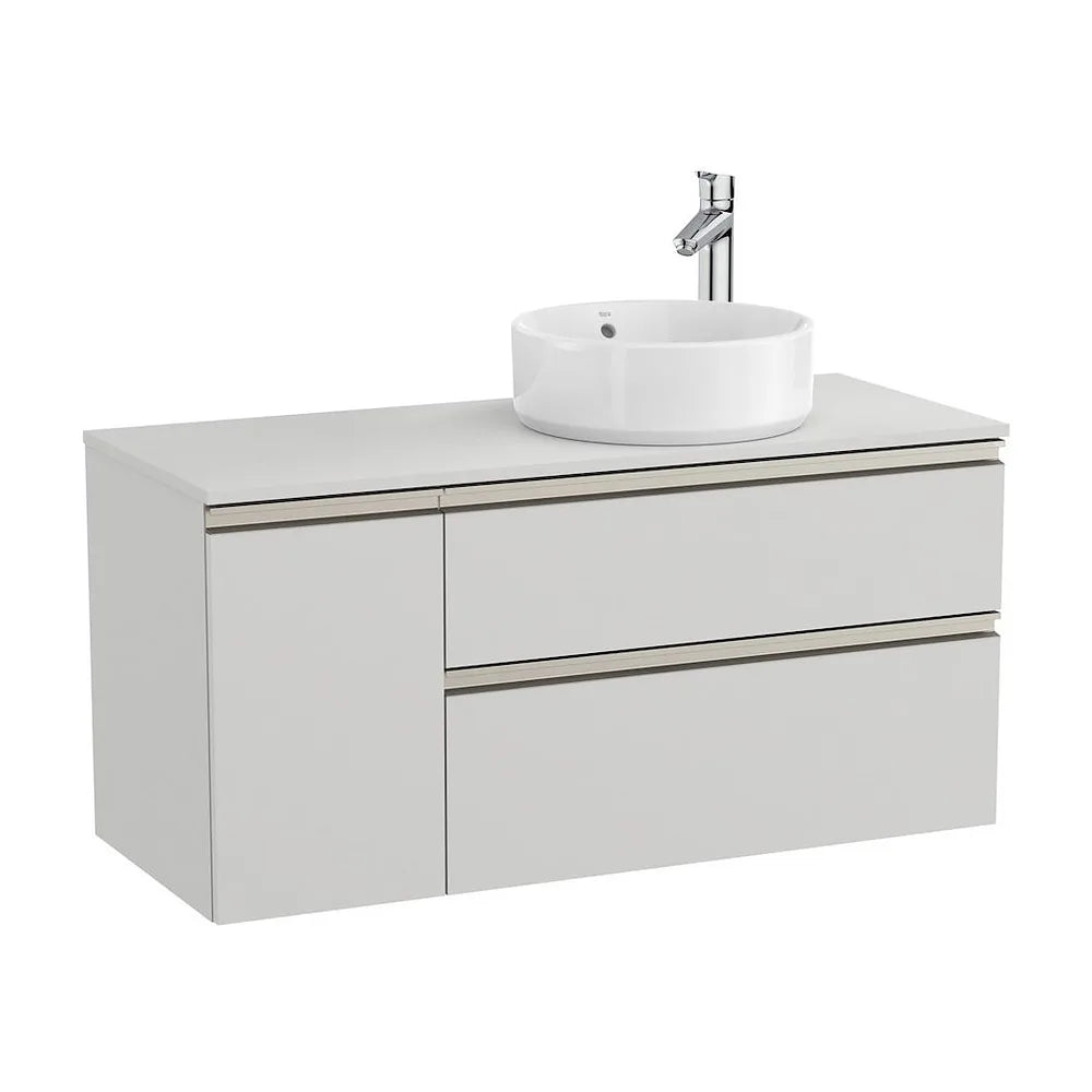 Mueble de Baño para Lavabo Derecho con 1 Puerta y 2 Cajones Gris Ártico de 110 cm Colección The Gap Roca - Vista 1