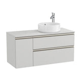 Mueble de Baño para Lavabo Derecho con 1 Puerta y 2 Cajones Gris Ártico de 110 cm Colección The Gap Roca