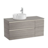 Meuble de Salle de Bains Pour Vasque À Poser À Gauche de Couleur Chêne The Gap 110 cm Roca