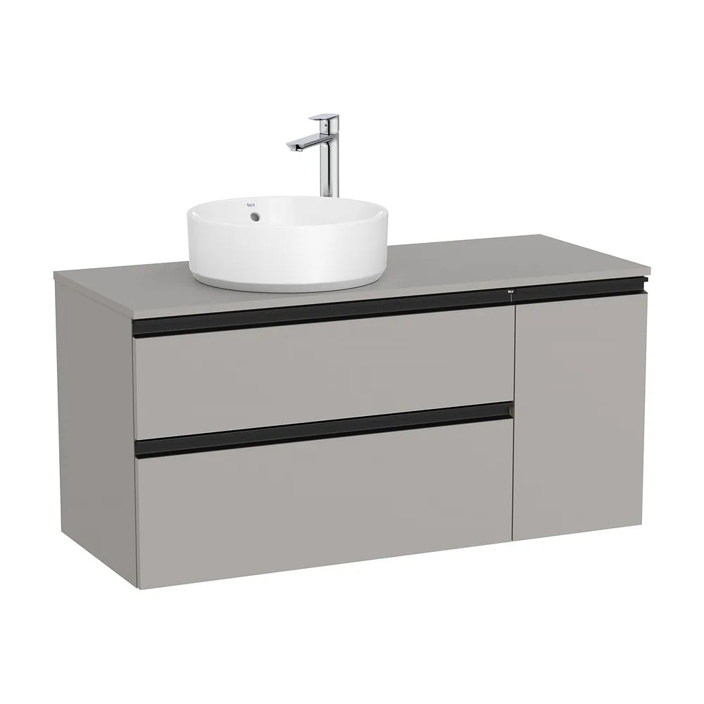 Mueble de baño para lavabo hacia la izquierda de 110 cm de ancho en color gris mate The Gap Roca - Vista 1
