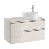 Meuble de Salle de Bains Pour Vasque À Poser À Droite de Couleur Frêne The Gap 90 cm Roca