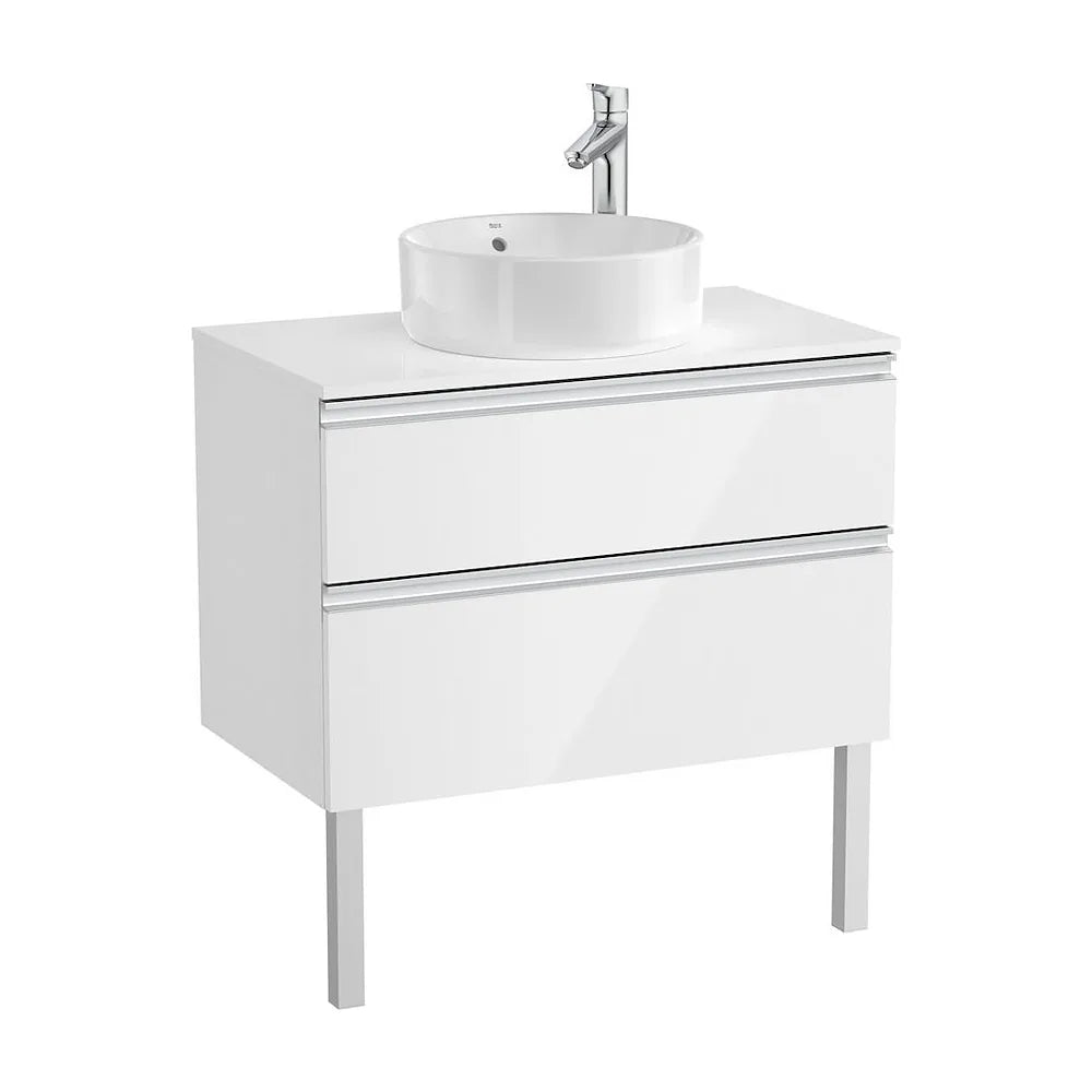 Mueble de Baño de 2 Cajones de 80 cm Colección The Gap Blanco Brillo Roca - Vista 2