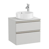 Móvel de Casa de Banho para Lavatório Central de Largura Com 2 Gavetas de Cor Cinzento Ártico The Gap 60 cm Roca