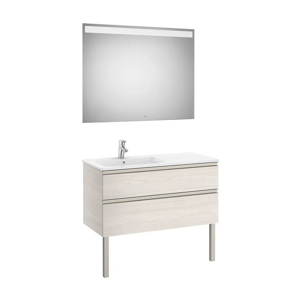 Conjunto de baño de 100 cm con dos cajones en acabado color fresno Pack The Gap Roca - Vista 2