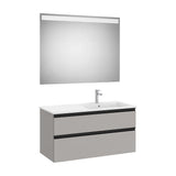Conjunto de Baño con 2 Cajones en Color Gris Mate de 100 cm Colección The Gap Roca