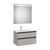 Conjunto de Baño con 2 Cajones Color Gris Mate de 80 cm Colección The Gap Roca