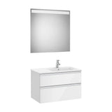 Ensemble de Salle de Bains Deux Tiroirs Couleur Blanc Brillant de 80 cm Colección The Gap Roca