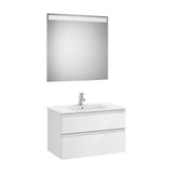 Bathroom Set 2 Drawers The Gap 80cm Gloss White Roca