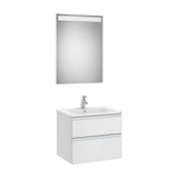 Conjunto de casa de banho de 60 cm com duas gavetas cor Branco brilhante Pack The Gap Roca