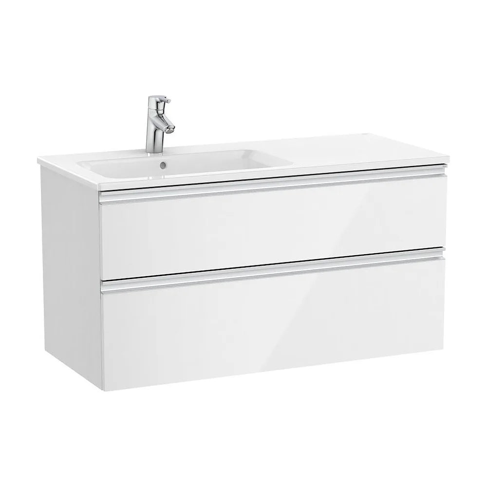 Mueble de baño de 100 cm con lavabo izquierdo color blanco brillo Unik The Gap Roca - Vista 1