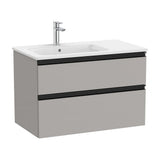 Bathroom Vanity Unit with Basin Izquierdo Gris Mate Unik de 80 cm Colección The Gap Roca