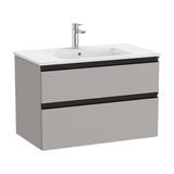 Meuble de Salle de Bains Avec Bac Central Couleur Gris Mat Unik The Gap 80 cm Roca