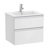 Meuble de Salle de Bains Avec Bac Central Couleur Blanc Brillant Unik The Gap 60 cm Roca