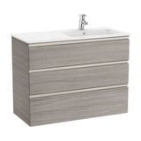 Mueble de baño de 100 cm de ancho con lavabo derecho color roble Unik The Gap Roca
