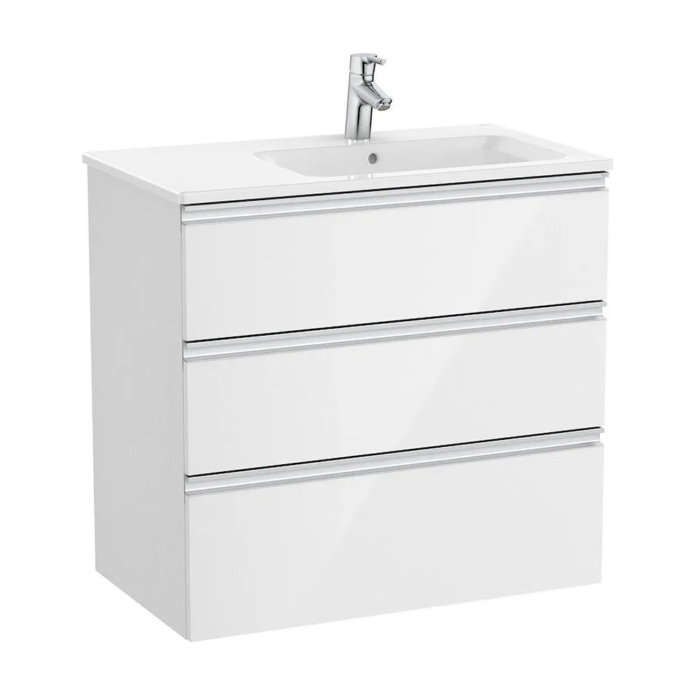 Mueble de Baño con Lavabo Derecho Unik de 80 cm Colección The Gap Blanco Brillo Roca - Vista 1