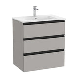 Bathroom Vanity Unit Lavabo Central Gris Mate Unik de 70 cm Colección The Gap Roca