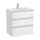 Mueble de baño de 70 cm con lavabo central en color blanco brillo Unik The Gap Roca