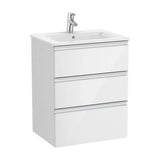 Bathroom Vanity Unit with Basin Central Unik de 60 cm Colección The Gap Gloss White Roca