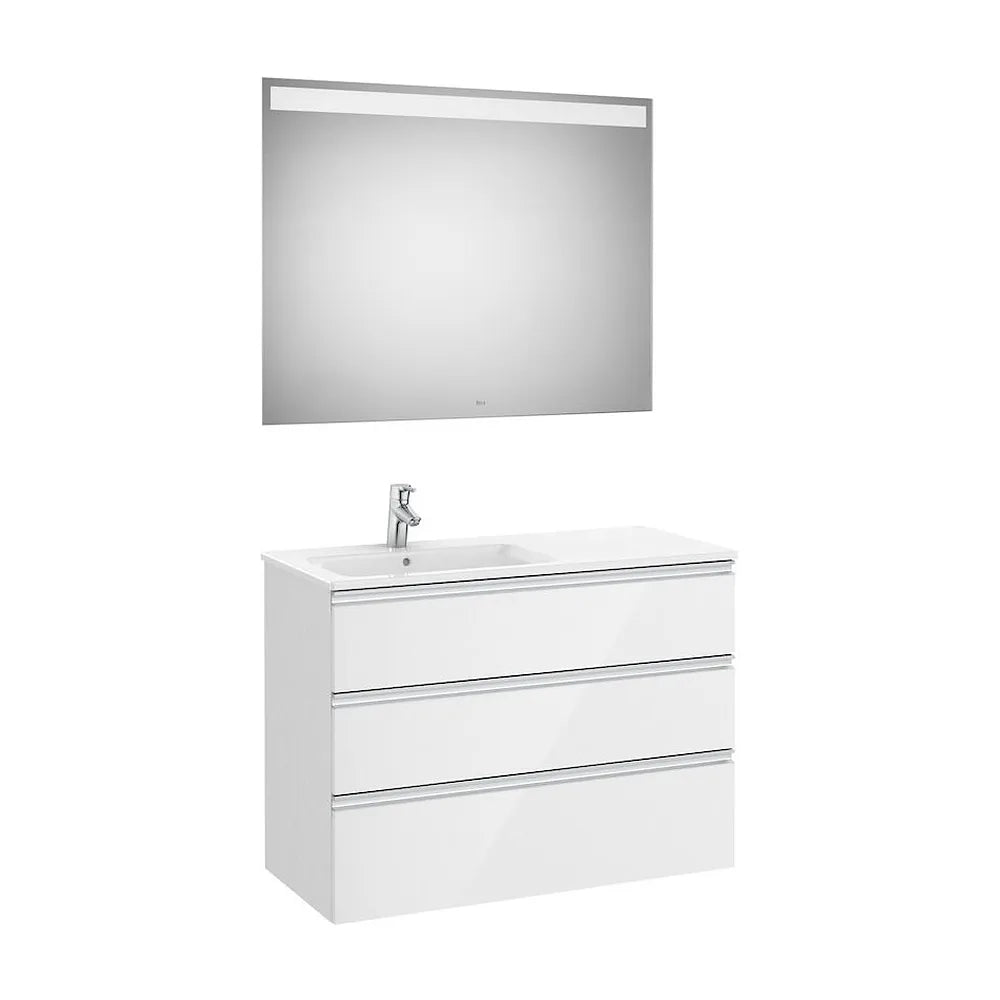 Conjunto de Baño con Lavabo Izquierdo de 100 cm Colección The Gap Blanco Brillo Roca - Vista 1