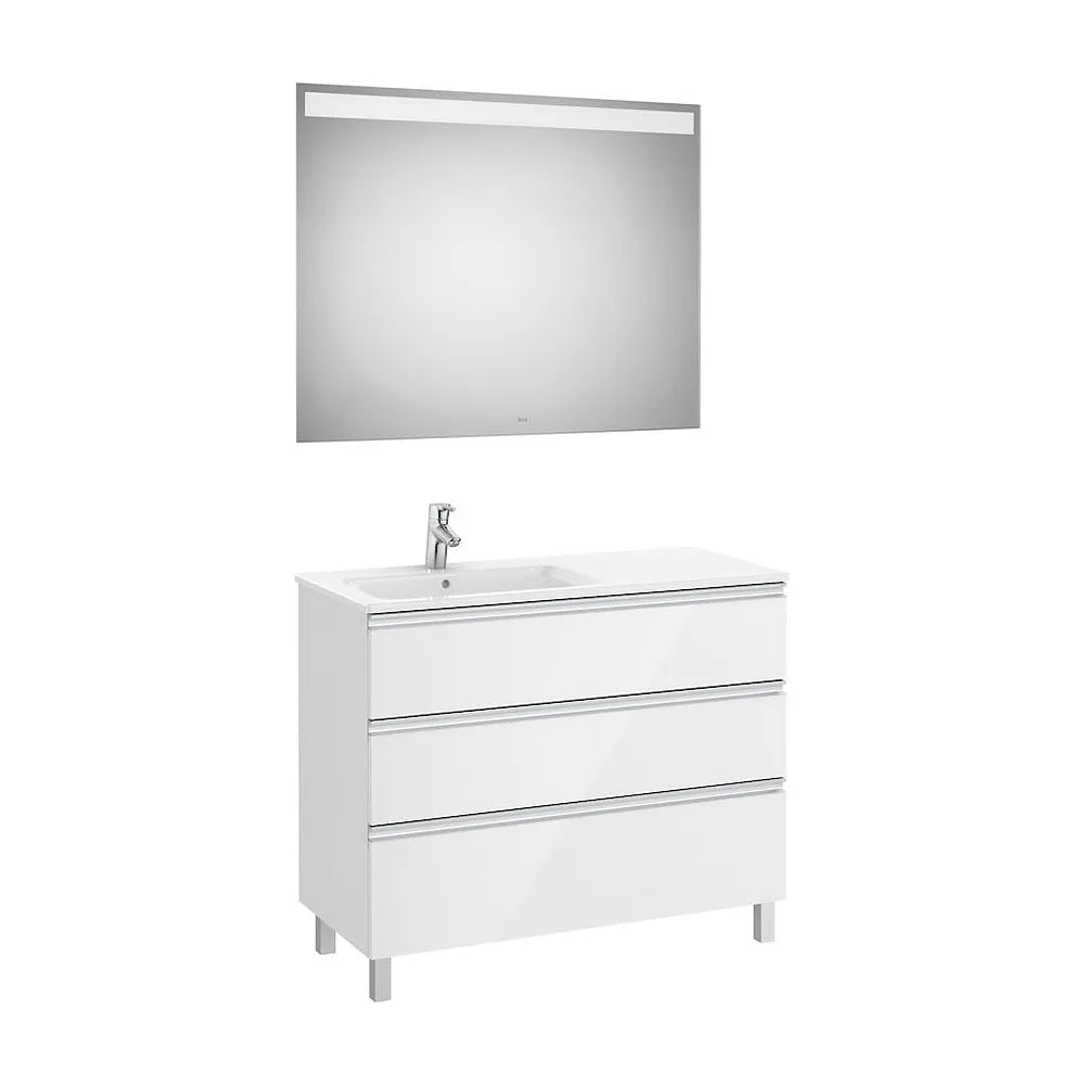 Conjunto de Baño con Lavabo Izquierdo de 100 cm Colección The Gap Blanco Brillo Roca - Vista 2