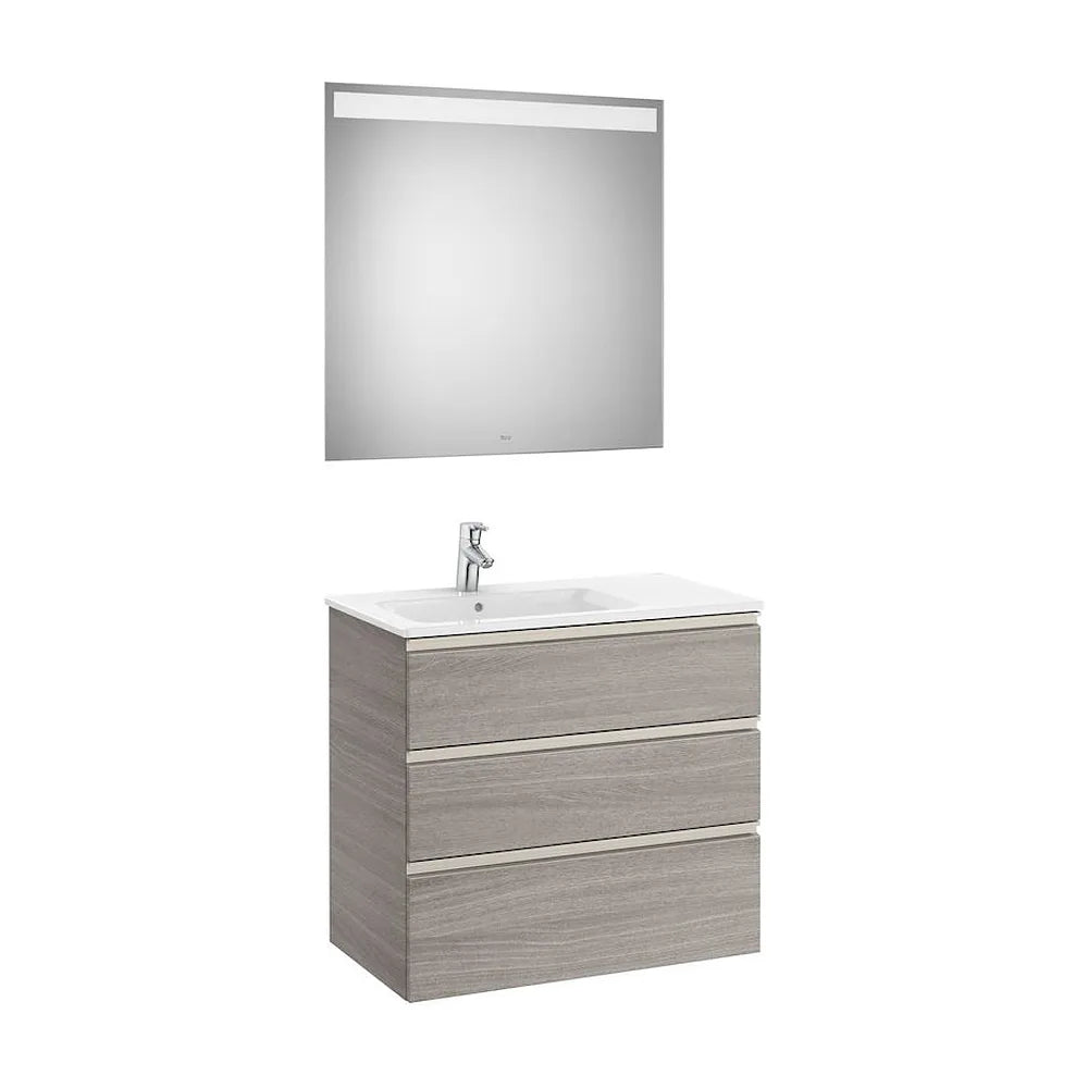 Conjunto de Baño con Lavabo Izquierdo de 80 cm Colección The Gap Roble Roca - Vista 1