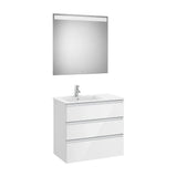 Conjunto para Casa de Banho Com Lavatório Esquerdo Cor Branco Brilhante de 80 cm Colección The Gap Roca