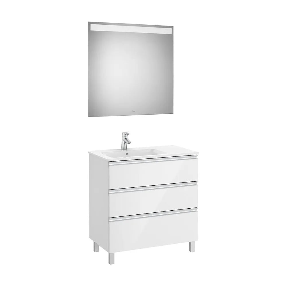 Conjunto de Baño con Lavabo Izquierdo de 80 cm Colección The Gap Blanco Brillo Roca - Vista 2