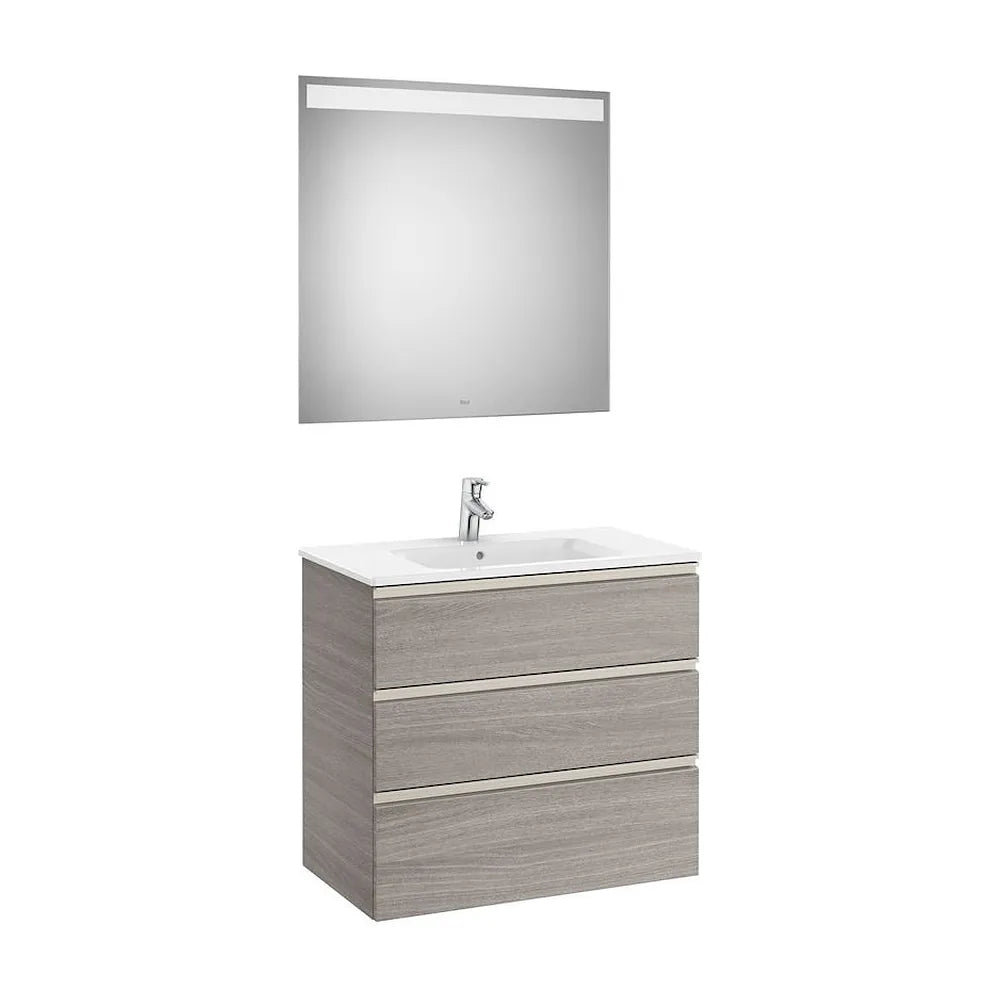 Conjunto de Baño con Lavabo Central de 80 cm Colección The Gap Roble Roca - Vista 1
