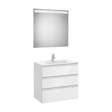 Conjunto para Casa de Banho Com Lavatório Central Cor Branco Brilhante de 80 cm Colección The Gap Roca