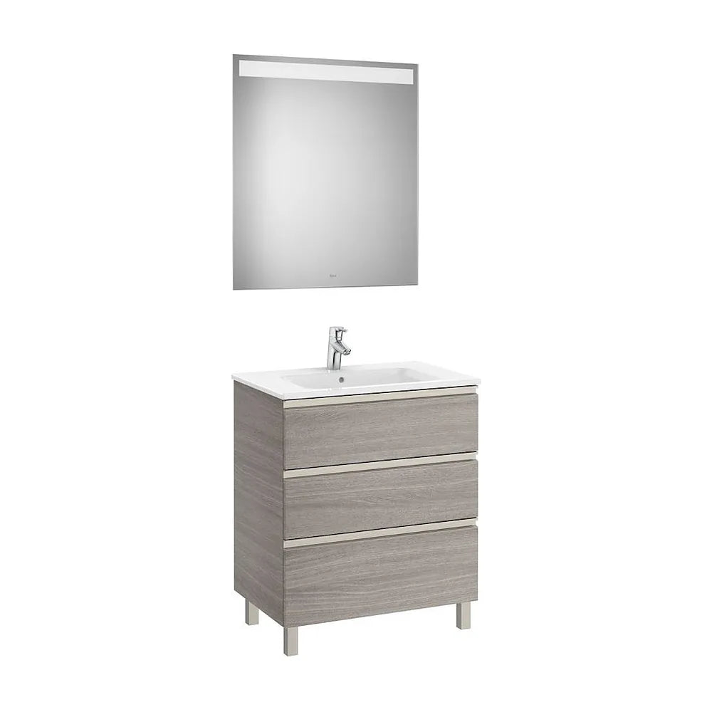 Conjunto de baño de 70 cm con lavabo central en acabado color roble Pack The Gap Roca - Vista 2
