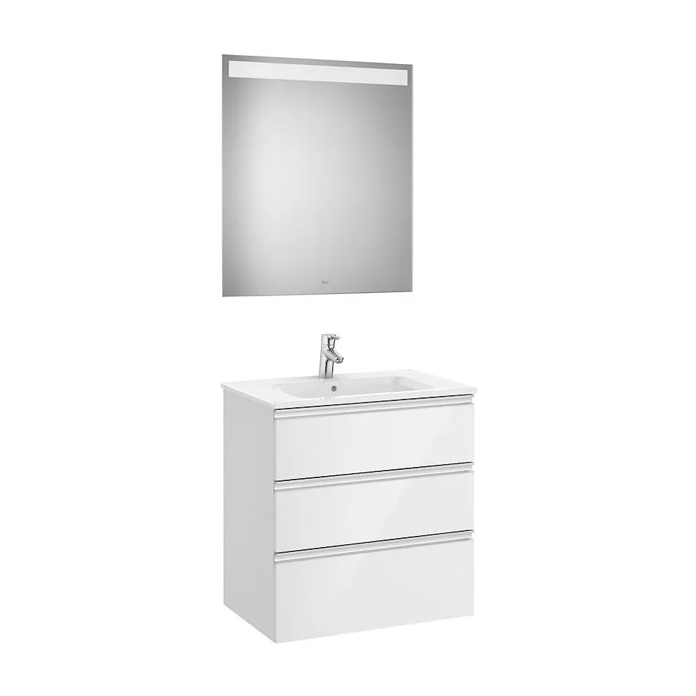 Conjunto de baño de 70 cm con lavabo central color blanco brillo Pack The Gap Roca - Vista 1
