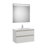 Conjunto de Baño Compacto con Lavabo Central Color Gris Ártico de 80 cm Colección The Gap Roca