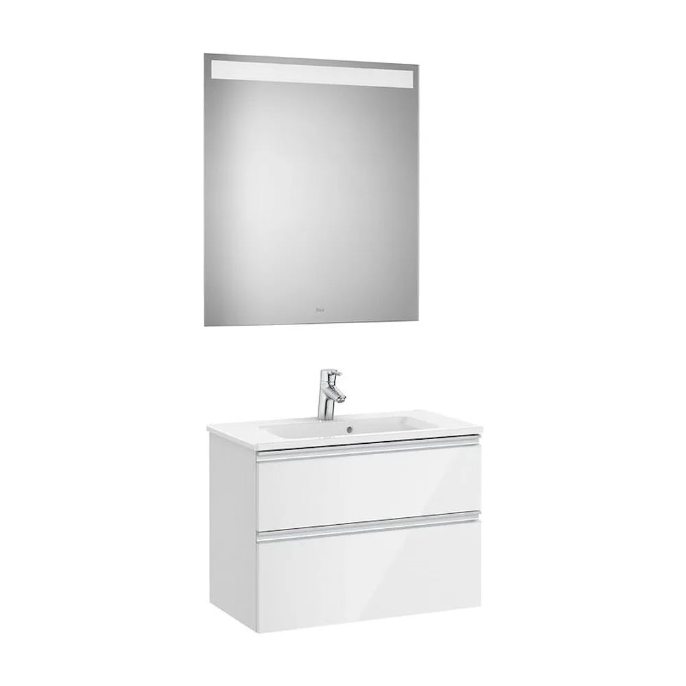 Conjunto de baño compacto de 70 cm con lavabo central color blanco brillo Pack The Gap Roca - Vista 1