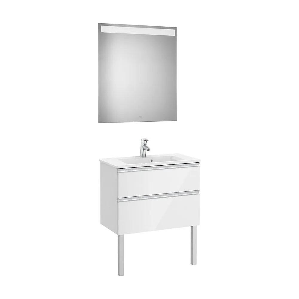 Conjunto de baño compacto de 70 cm con lavabo central color blanco brillo Pack The Gap Roca - Vista 2