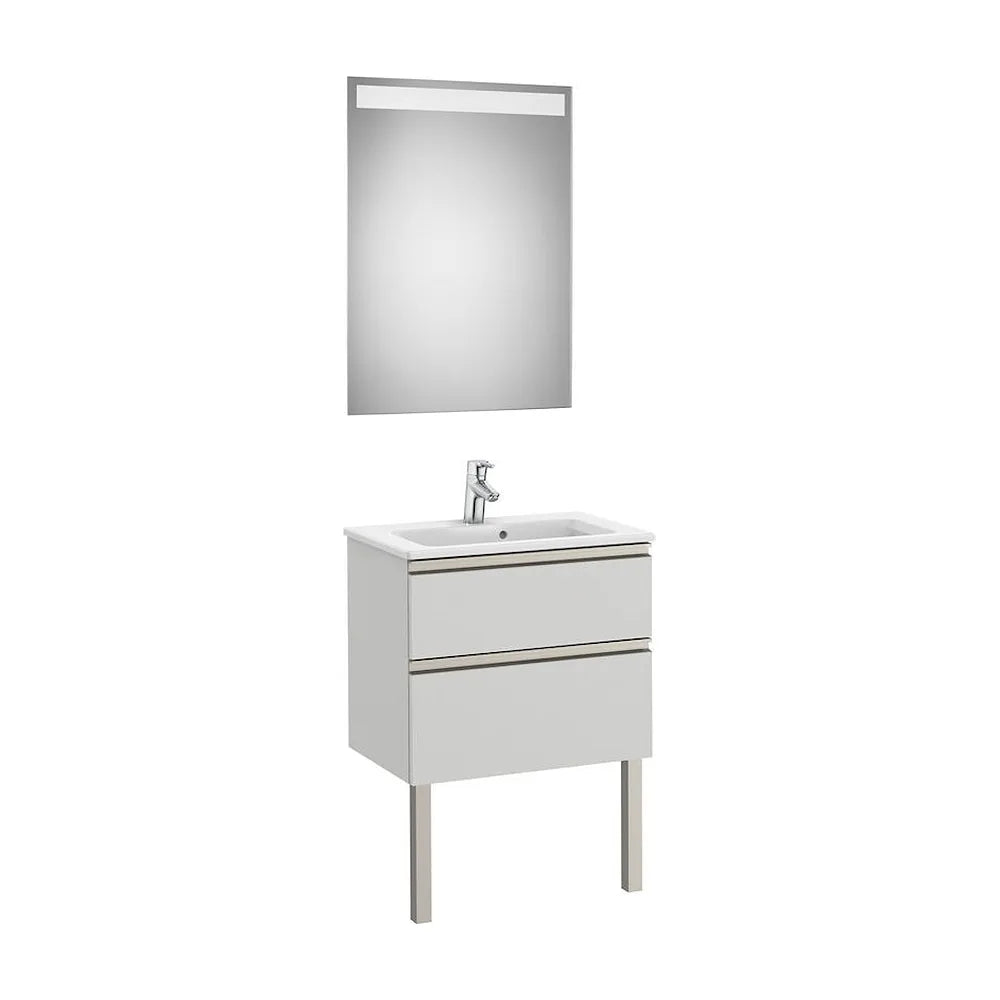 Conjunto de Baño Compacto con Lavabo Central Color Gris Ártico de 60 cm Colección The Gap Roca - Vista 2